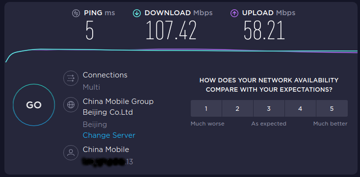 speedtest web result